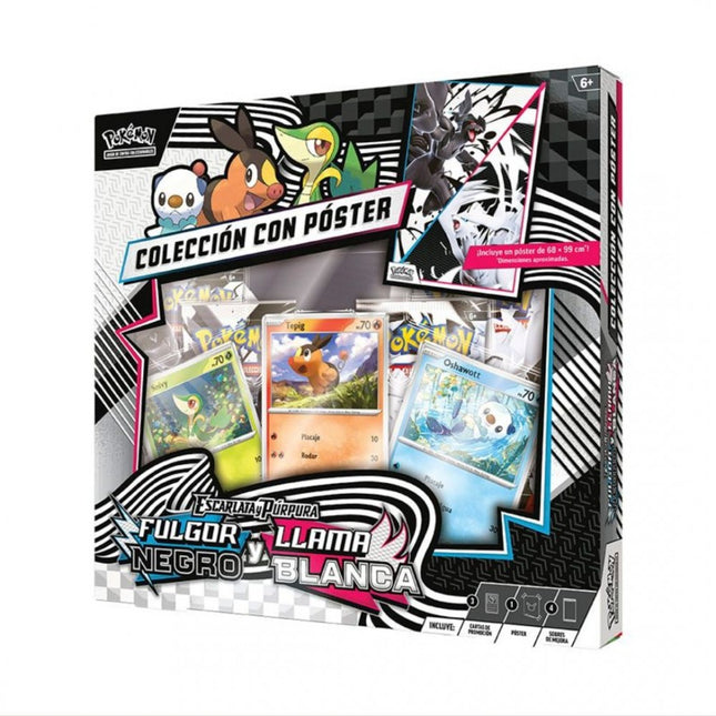 Cartas Pokémon Fulgor Negro y Llama Blanca Colección con Póster Y Sobres | Pokémon