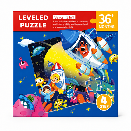 Rompecabezas Imantado CubicFun Leveled Puzzle 3 en 1 - Espacio