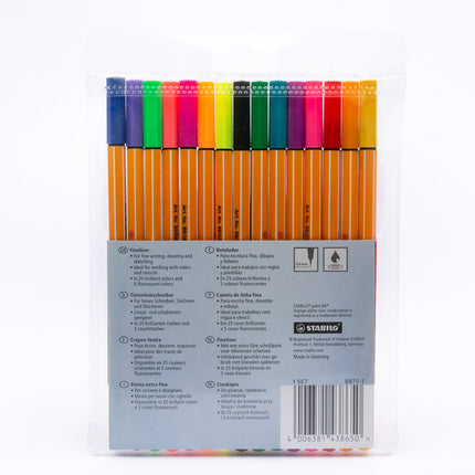 Plumígrafo Point 88 0.4 mm x10 + 5 Neón Stabilo