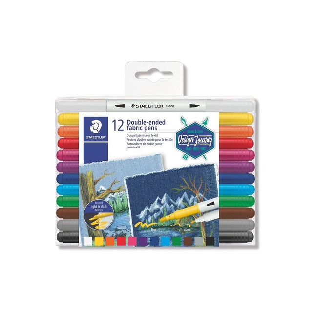 Set x12 Marcadores para Tela Staedtler Doble Punta