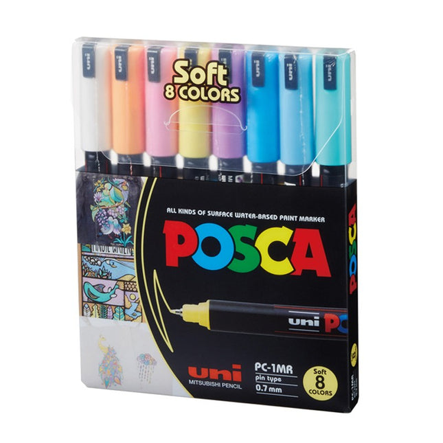 Set x8 Marcadores Posca Punta Fina 0.7 mm