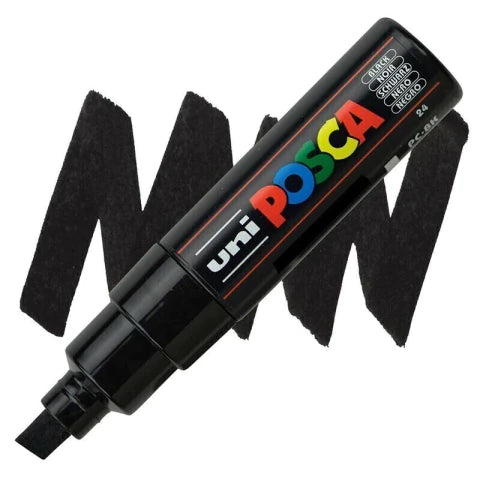 Marcador Posca Base Aceite Negro Punta Ancha