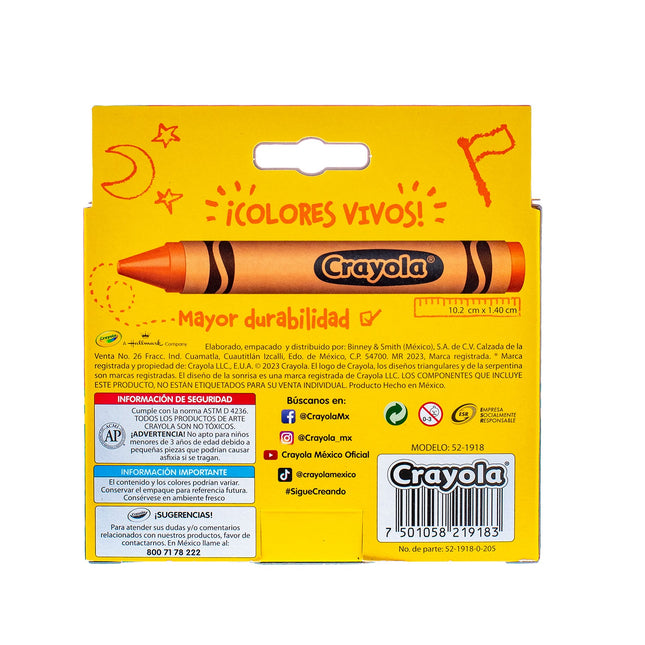 Crayones Extra Jumbo Crayola x18 – Para Manos Pequeñas