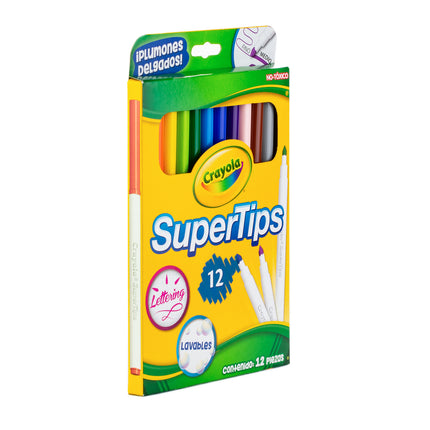 Marcadores Super Tips Crayola Lavables x12 – Versátiles