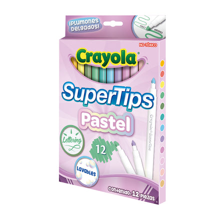 Marcadores Super Tips Pastel Lavables Crayola x12 – Punta Cónica