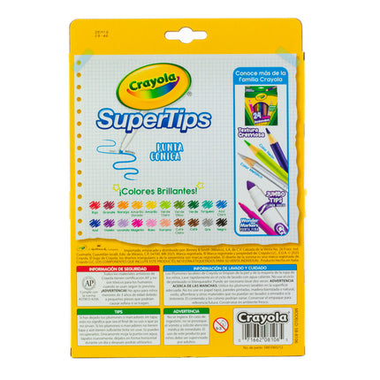 Marcadores Super Tips Crayola Lavables x20 – Más Colores