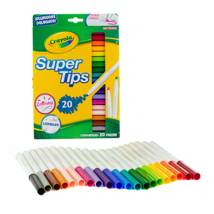 Marcadores Super Tips Crayola Lavables x20 – Más Colores
