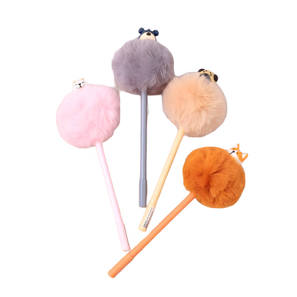 Bolígrafo Con Pompón Puppy Gel Negro 0.5 mm | Oh Box