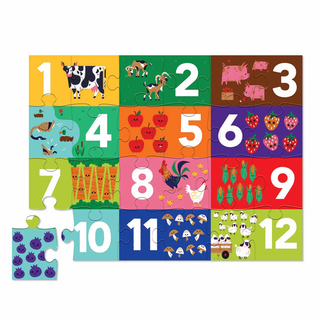 Rompecabezas Infantil 24 Piezas Números Y Animales | Crocodrile Creek