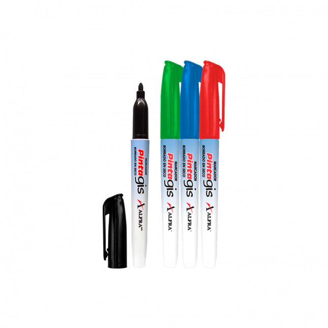 Marcador Pintagis Delgado Colores Surtidos x4 Alfra