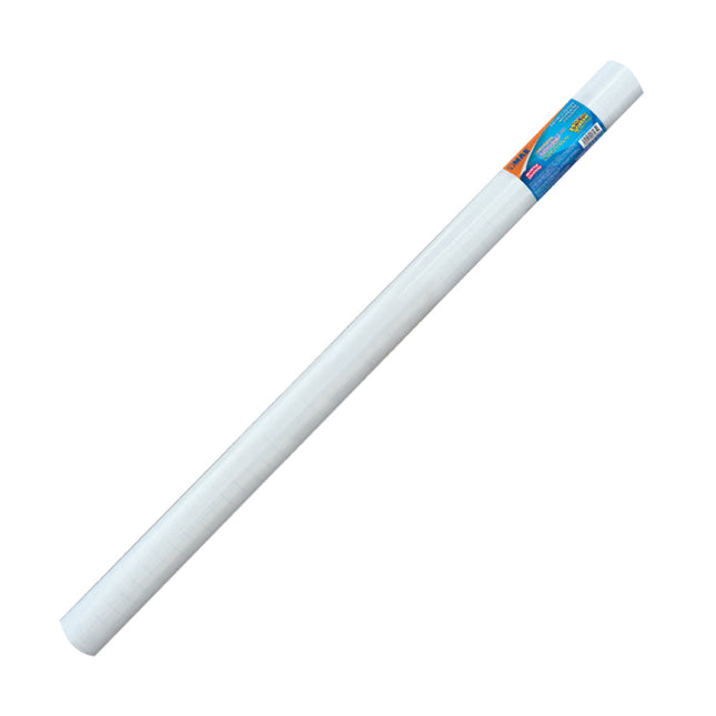 Rollo adhesivo transparente Mae 45 cm × 3 m modelo 4520T/4503T, con película de PVC y protector cuadriculado, mostrado parcialmente desenrollado sobre fondo blanco.