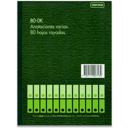 Libro De Contabilidad 80-3F 80 Hojas Norma