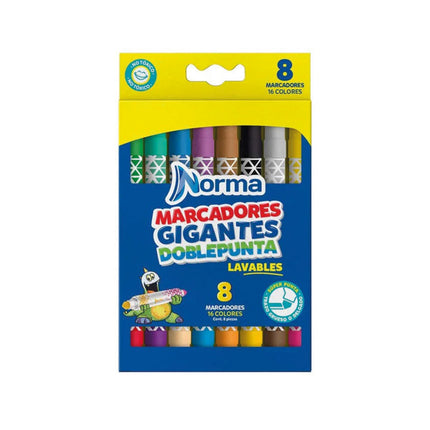 MARCADORES DOBLEPUNTA GIGANTES X 8