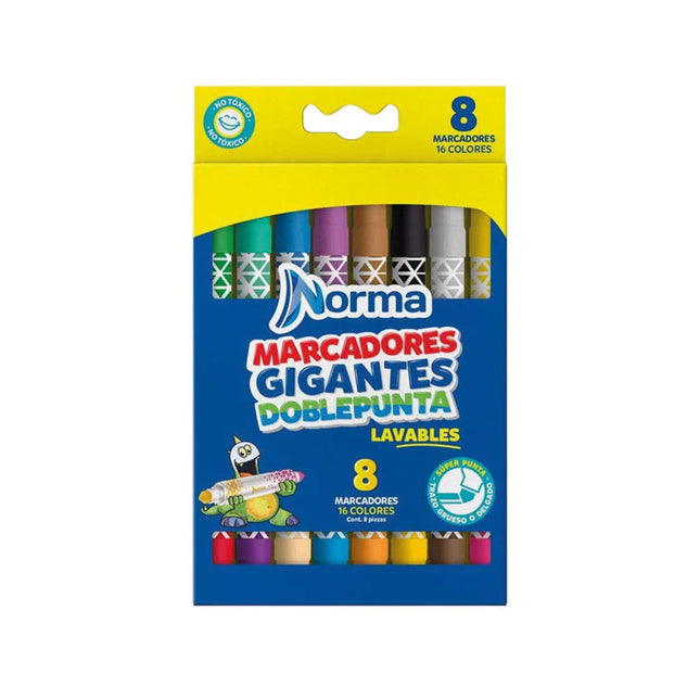 MARCADORES DOBLEPUNTA GIGANTES X 8