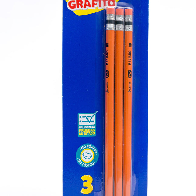 Lápiz De Grafito Hexagonal x3 Norma