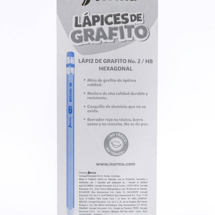 Lápiz De Grafito Hexagonal x3 Norma