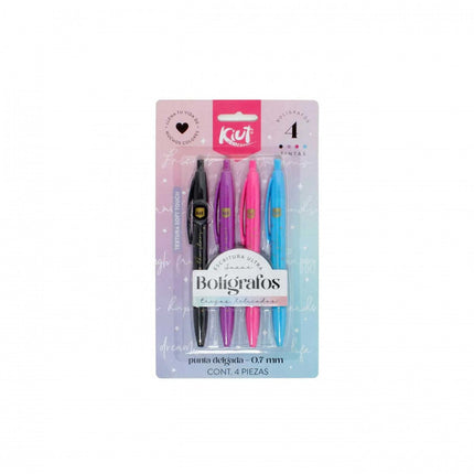 Bolígrafos De Colores 0.7 Mm x4 Kiut