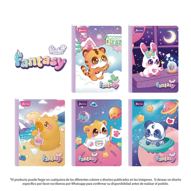 Cuaderno Cosido Peluche Fantasy 50 Hojas Cuadriculado Norma