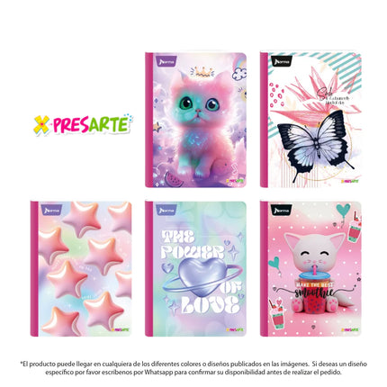 Cuaderno Cosido X-Presarte Femenino 50 Hojas Doble Linea Norma
