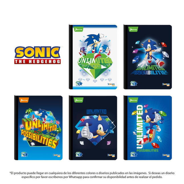 Cuaderno Cosido Sonic 100 Hojas Doble Línea Norma