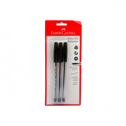 Boligrafo Lux Negro x3 Faber Castell