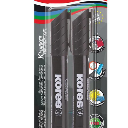 Pack x2 Marcadores Permanentes Kores Negro