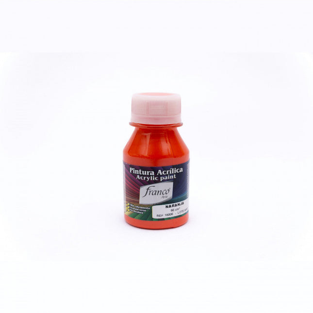 Pintura Acrílica Al Frío 60 ml Naranja Franco Arte