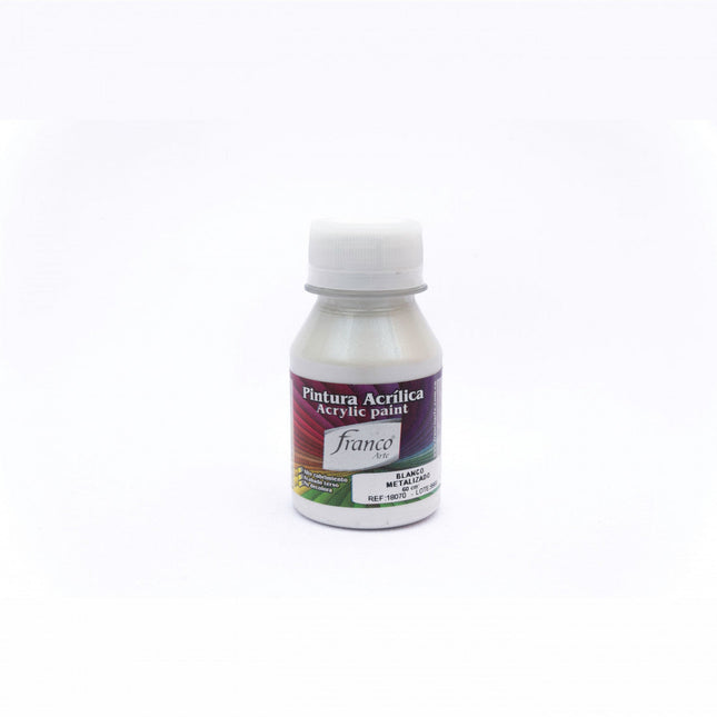 Pintura Acrílica Al Frío 60 ml Blanco Metalizado Franco Arte