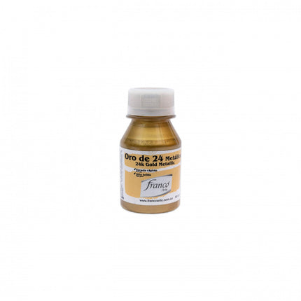 Pintura Metálica Solvente 60 ml Oro 24K Franco Arte