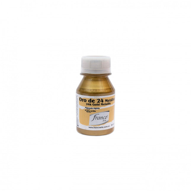 Pintura Metálica Solvente 60 ml Oro 24K Franco Arte