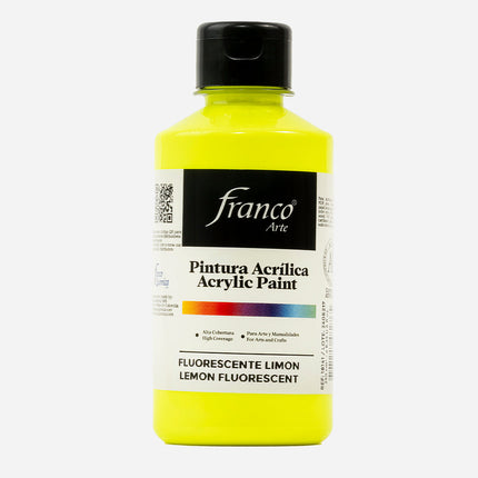 Pintura Acrílica Al Frío Fluorescente Limón 250 ml Franco Arte