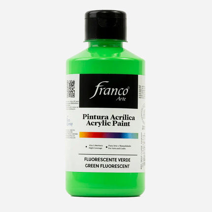 Pintura Acrílica Al Frío Fluorescente Verde 250 ml Franco Arte