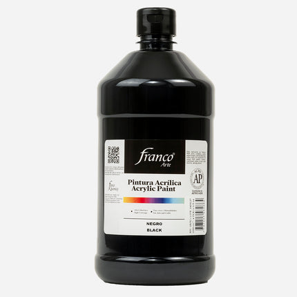 Pintura Acrílica Al Frío 1000 ml Negro Franco Arte