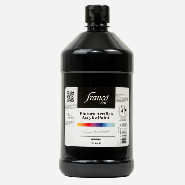 Pintura Acrílica Al Frío 1000 ml Negro Franco Arte