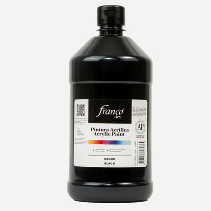 Pintura Acrílica Al Frío 1000 ml Negro Franco Arte