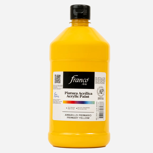 Pintura Acrílica Al Frío 1000 ml Amarillo Primario Franco Arte