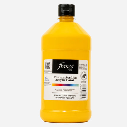 Pintura Acrílica Al Frío 1000 ml Amarillo Primario Franco Arte