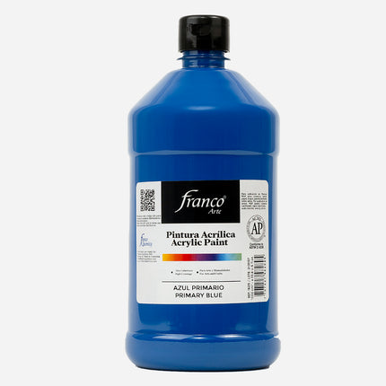 Pintura Acrílica Al Frío 1000 ml Azul Primario Franco Arte