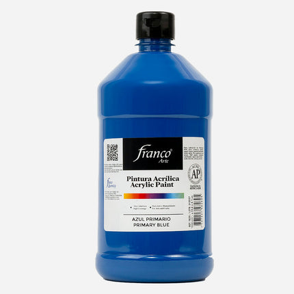 Pintura Acrílica Al Frío 1000 ml Azul Primario Franco Arte