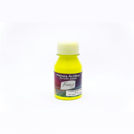 Pintura Acrílica Al Frío 60 ml Fluorescente Limón Franco Arte