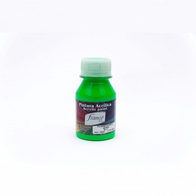 Pintura Acrílica Al Frío 60 ml Fluorescente Verde Franco Arte