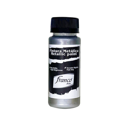 Pintura Metálica Solvente 60 ml Plata Franco Arte