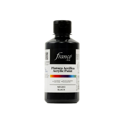 Pintura Acrílica Al Frío Negro 250 ml Franco Arte