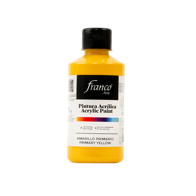 Pintura Acrílica Al Frío Amarillo Primario 250 ml Franco Arte
