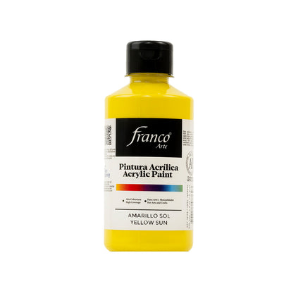 Pintura Acrílica Al Frío Amarillo Sol 250 ml Franco Arte
