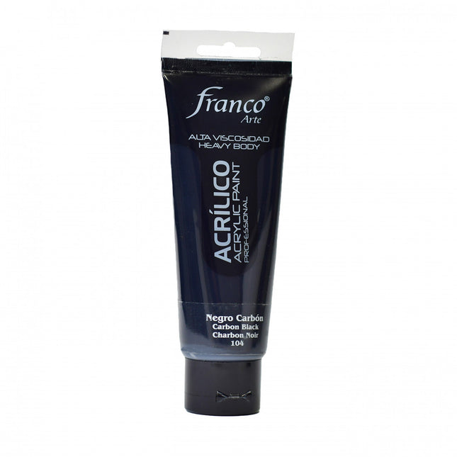 Acrílico 100 ml Negro Carbón Franco Arte