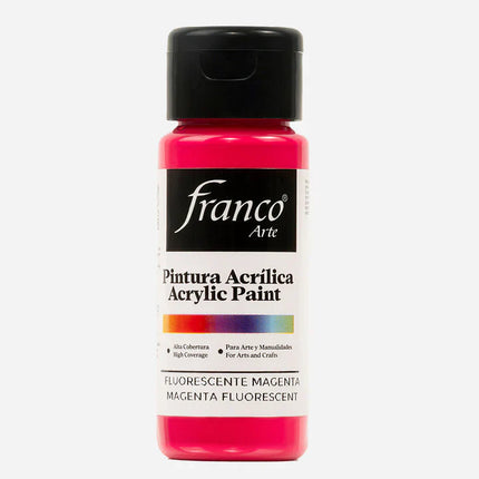 Pintura Acrílica Al Frío Fluorescente Magenta 250 ml Franco Arte