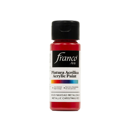 Pintura Acrílica Al Frío Rojo Navidad Metálico 60 ml Franco Arte