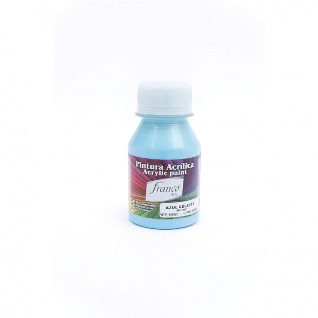 Pintura Acrílica Al Frío 60 ml Azul Celeste Franco Arte