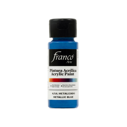 Pintura Acrílica Al Frío 60 ml Azul Metalizado Franco Arte